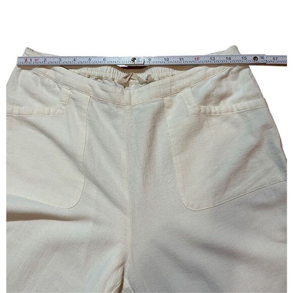 Soft Surroundings Women’s Straight Leg Gauze Pull On Pants Cream sz Small - Picture 6 of 12